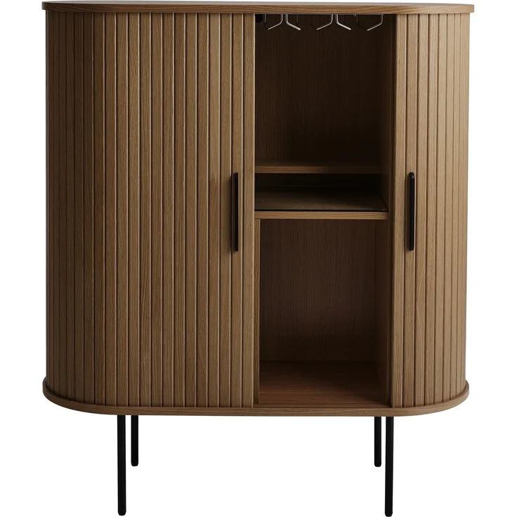 Barschrank >NOLA< in Eiche smoked, MDF furniert - 130x75x40cm (BxHxT) – Bild 4