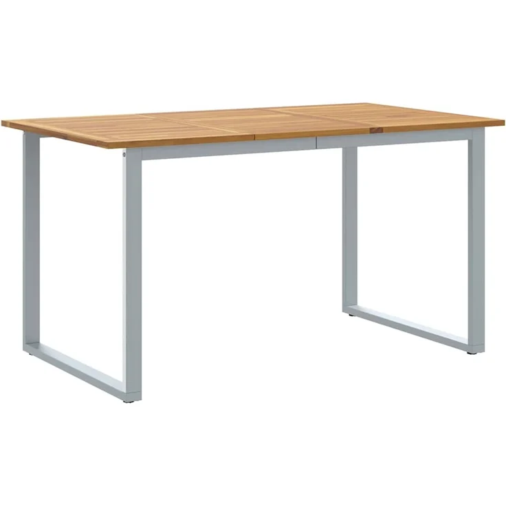 vidaXL Gartentisch Grau 140 x 80 x 75 cm Massivholz Akazie 4010594 – Bild 2
