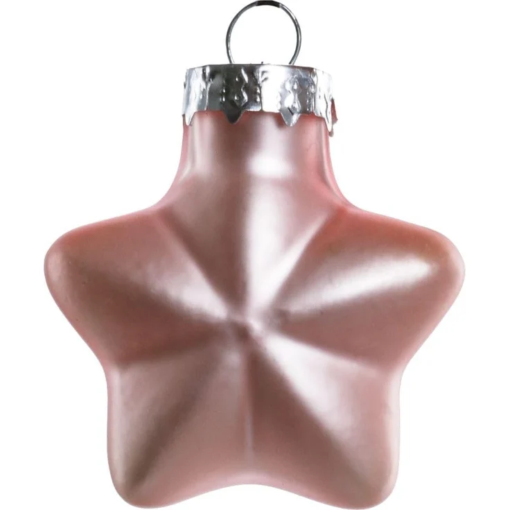 TrendLine Mini-Glas-Sterne rosa 12 Stück Ø 4 cm Dekosterne Weihnachtsschmuck – Bild 1