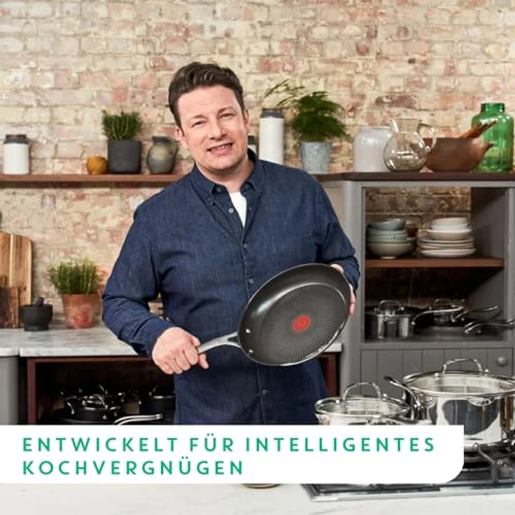 Jamie Oliver by Tefal Cook's Direct On Bratpfanne 20 cm, Antihaft, Induktionstauglich, Backofenfest, Edelstahl, Genieteter Griff, E3040244 – Bild 6