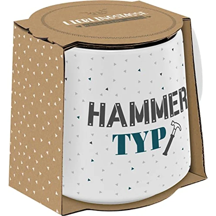 GRUSS & CO Tasse konisch "Hammer Typ" | Steinzeug, 43 cl, mehrfarbig | Männergeschenk | 48449 – Bild 4
