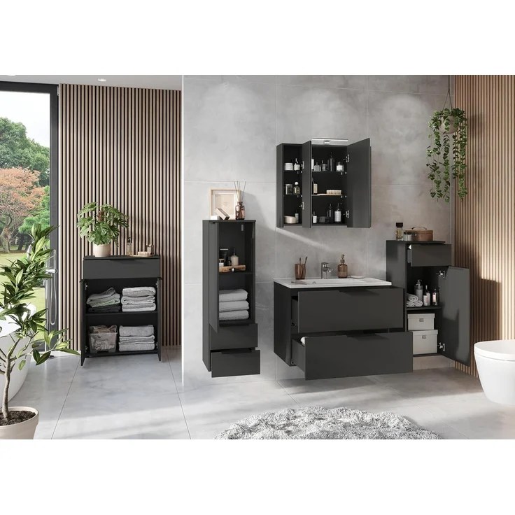 GERMANIA Midischrank Crandon Schrank mit 2 Schubladen, einer Tür und verstellbarem Einlegeboden – Bild 6