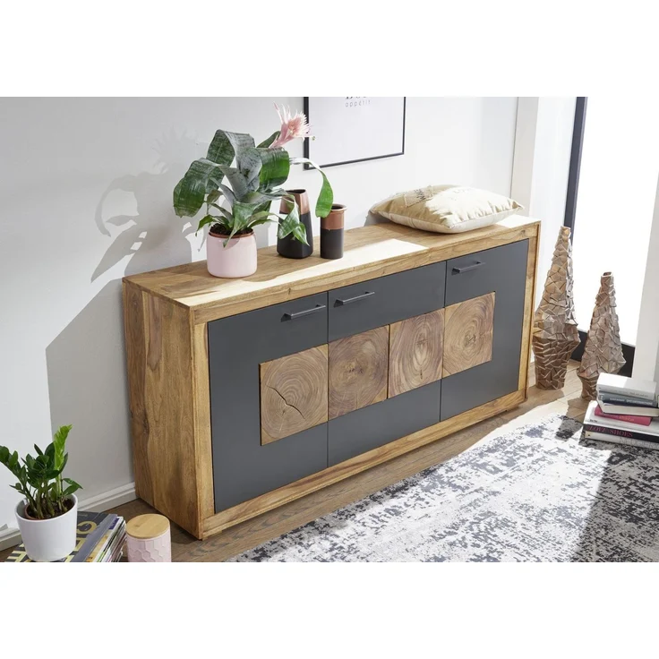 Sideboard Sheesham 170 x 40 x 82 gebeizt TURIN #09 – Bild 2