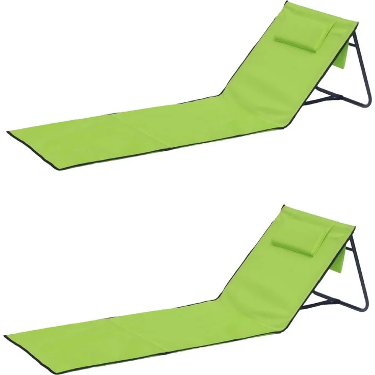 Strandliege Strandmatte Matte Badematte Liege faltbar Tasche hellgrün 2er Set