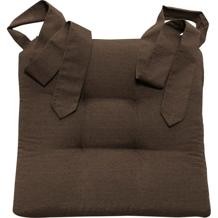 MAGMA Stuhlkissen Sitzkissen FINO Schleifenband Auflage - ca. 42cm x 46cm x 7cm - 4er Set braun – Bild 1