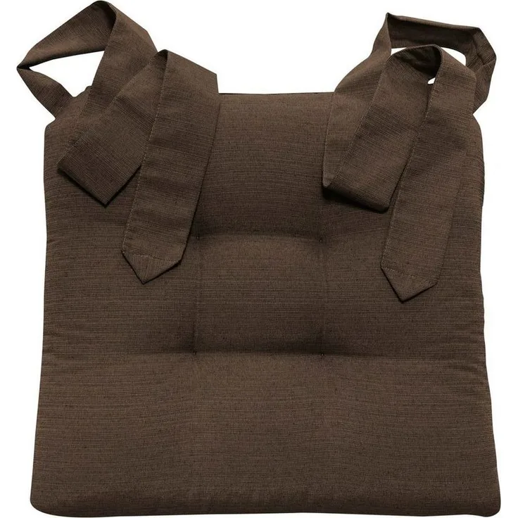 MAGMA Stuhlkissen Sitzkissen FINO Schleifenband Auflage - ca. 42cm x 46cm x 7cm - 4er Set braun