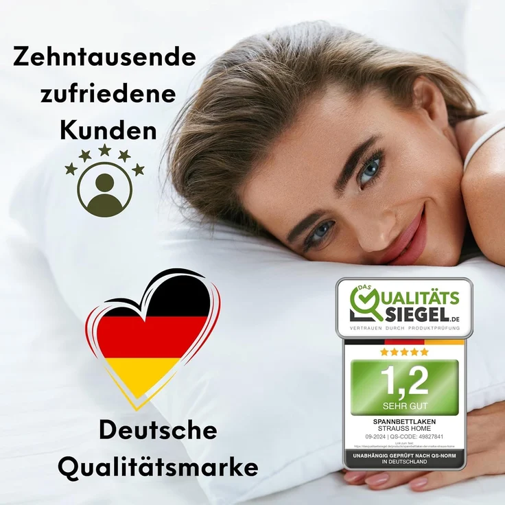 Strauss Home Spannbettlaken Premium, Gummizug: Rundumgummi, 150gr/m2 Premium Jersey 100% Baumwolle – Bild 6
