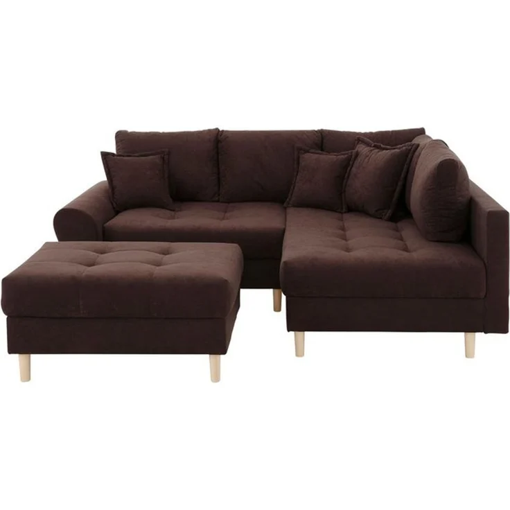 Home affaire Ecksofa Rice L-Form, B: 223 cm - OTTO. Verlässliche Qualität, Set: Sofa & Hocker, mit 3 Zierkissen, Federkern – Bild 4