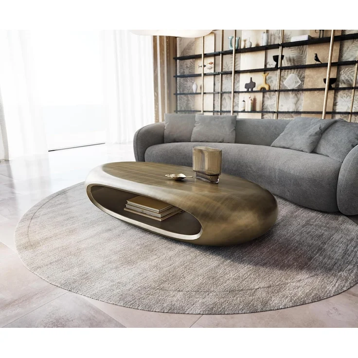 Couchtisch Sinor 140x65 cm Metallic Gold – Bild 2