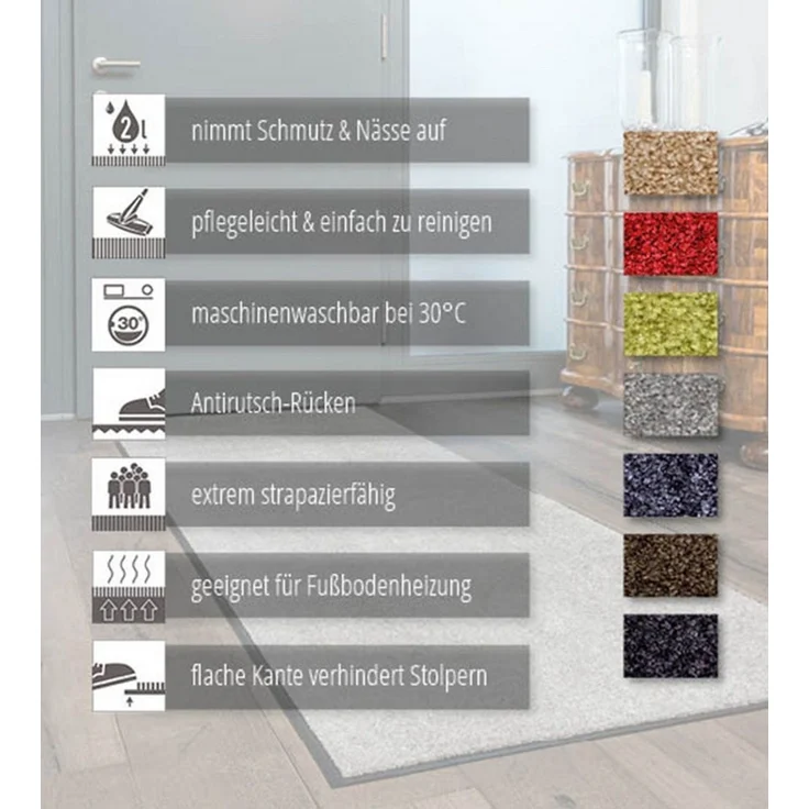 ASTRA Fußmatte Proper Tex 618, rechteckig, Höhe: 9 mm, Schmutzfangmatte, auch als Läufer, waschbar, In -und Outdoor geeignet – Bild 2