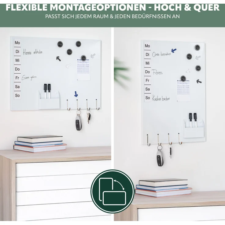 Magnettafel aus Metall, beschreibbar, viel Zubehör, weiß lackiert – Bild 4