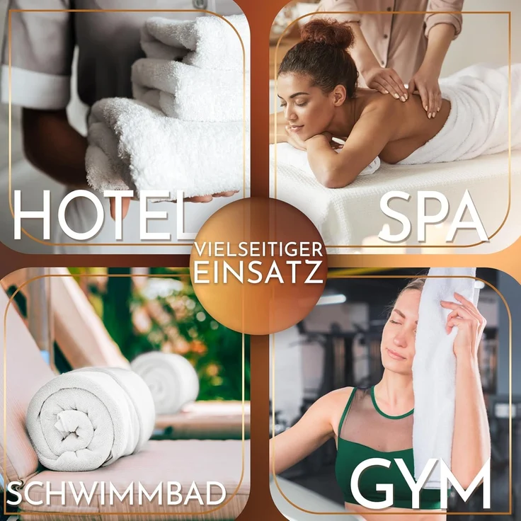 NatureMark 2er Pack SAUNATÜCHER Premium Qualität 80x200 cm SAUNATUCH Sauna-Handtuch 100% Baumwolle Farbe: Weiß – Bild 4
