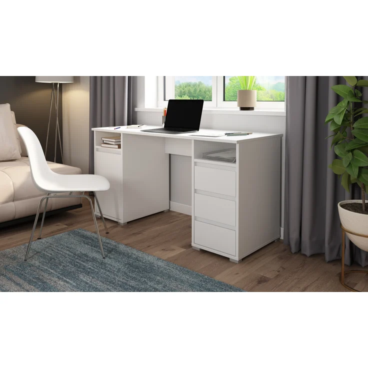 Schreibtisch >LOBO< in Weiß 138 x 75 x 55 cm (BxHxT) – Bild 2