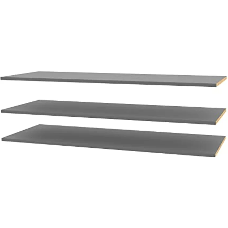FORTE 3-er Set Einlegeböden breit, Holwerkstoff, Grau, 107,8 x 42 x 2,2 cm – Bild 5