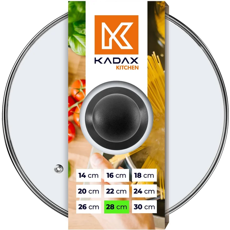KADAX Hitzebeständiger Brattopfdeckel aus Glas, 28 cm – Bild 1