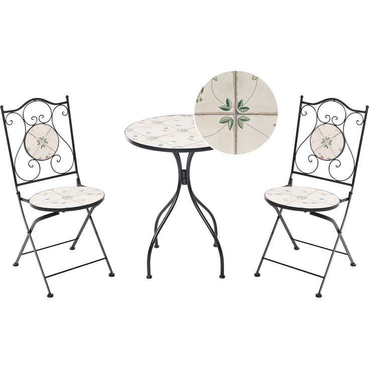 Bistro Set CARONA Metall Schwarz