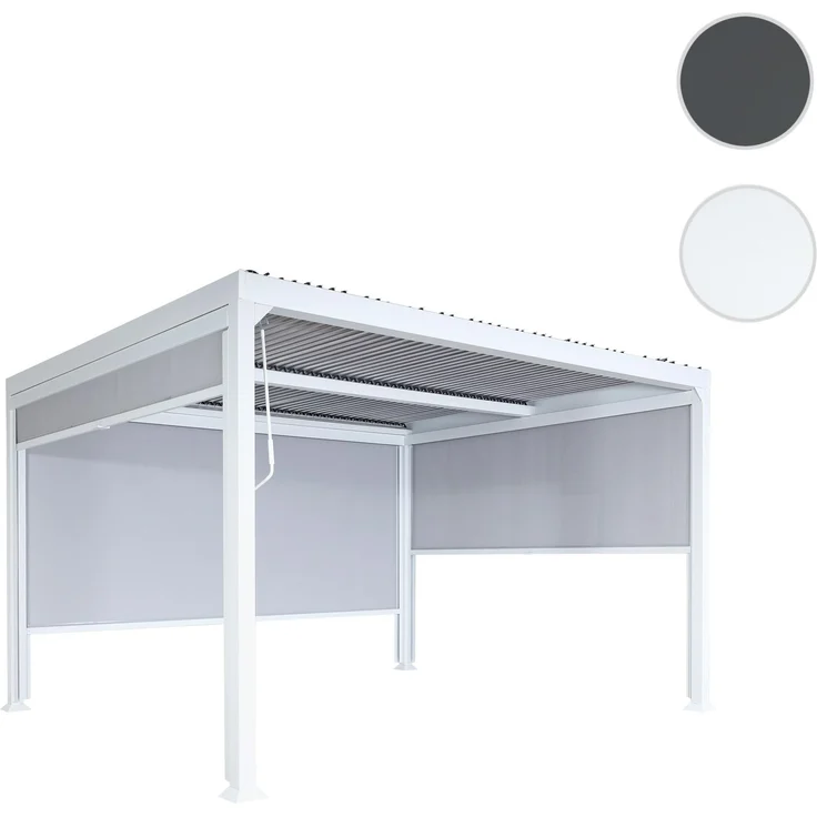 Mendler 'HWC-L41' Pergola mit 3 Seitenwände, Metall weiß, 3x3,7 m – Bild 10