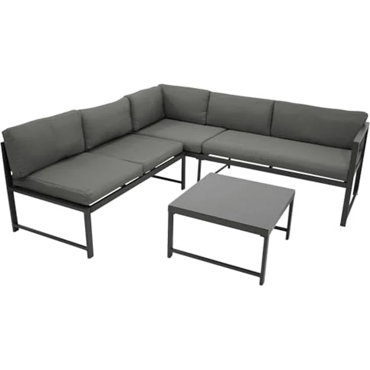 DEGAMO Gartenlounge-Set MONTANA, Ecksofa mit Liegefunktion, Tisch, Aluminium wetterfest – Bild 1