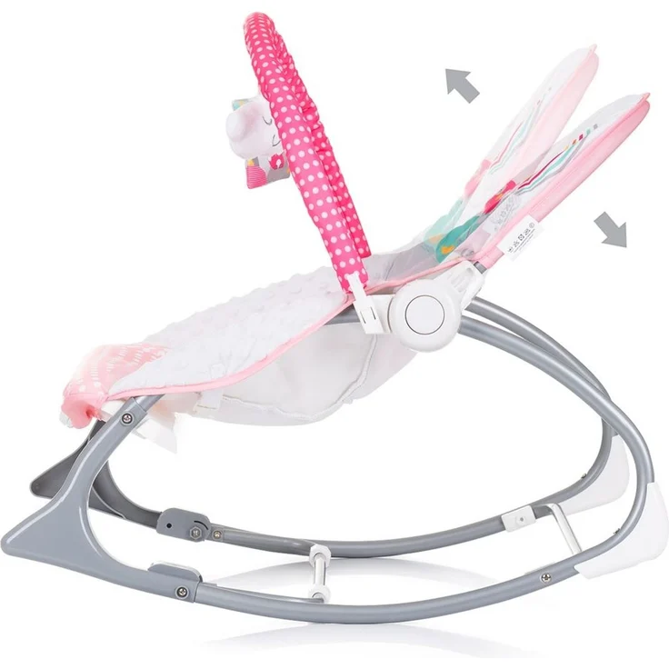 Chipolino Babywippe Melody 2 in 1 Gurt Musik Vibration Spieluhr Schaukelfunktion pink – Bild 2