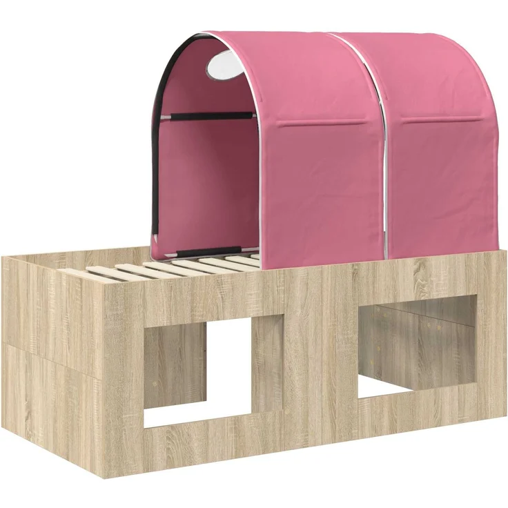 vidaXL Bett mit Tunnel 3 Stk. Artisian Eiche und Pink Holzwerkstoff 3423518 – Bild 8