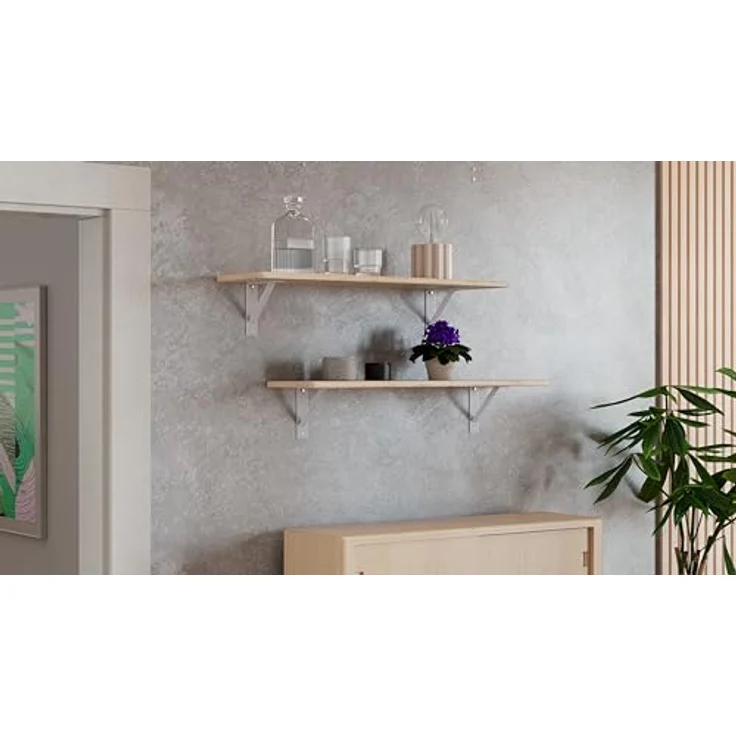 Alberts Regalträger, Metall, 5x20.5x20.5 cm, Weiß, für Wandregale im Wohnzimmer – Bild 4