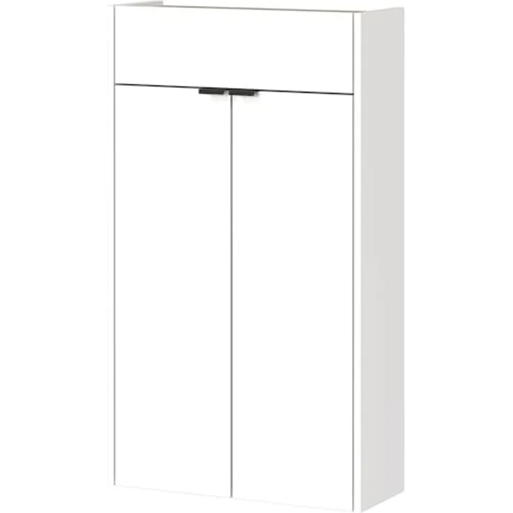 Lomadox Schuhschrank ABERDEEN-01 56 cm breit, in weiß mit Eiche, wandhängend, 1 Schublade, 2 Türen – Bild 1