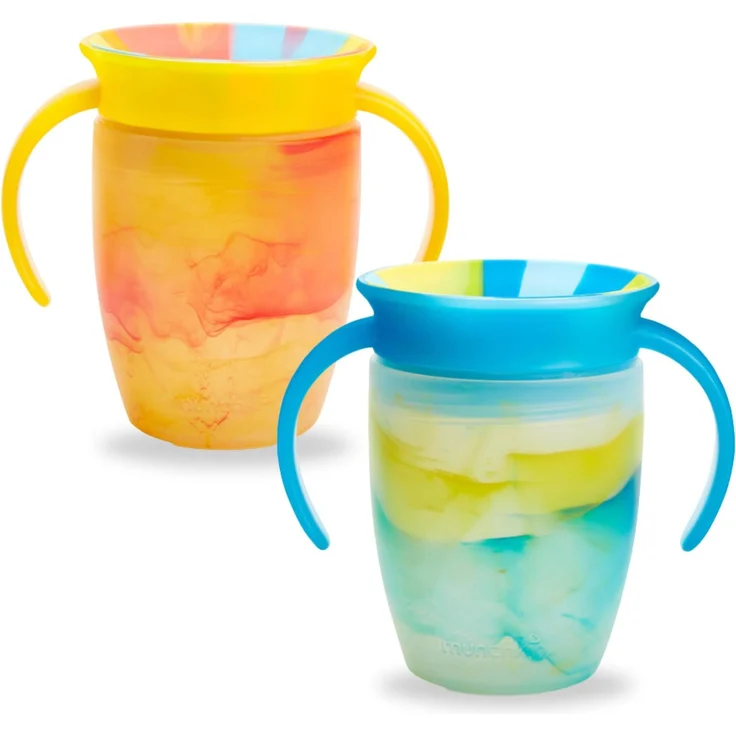 Munchkin 2 Pack Wunder 360 Babys Schnabeltassen | 296ml | Gelb/Blau