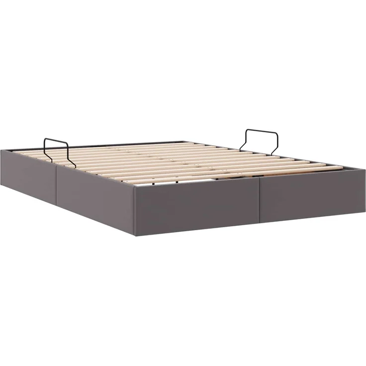 vidaXL Ottoman Bettgestell mit Speicher Grau 140 x 190 cm Kunstleder 3442772 – Bild 9