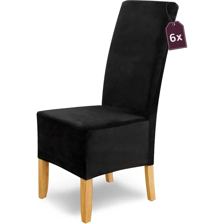 sh SCHEFFLER-HOME LIVE HOMESTYLE Stuhlhusse VelvetFit Puma – elastischer Stuhlbezug, für große Stühle, Samt-Optik, Idealmaße 46×66 cm Rückenlehne