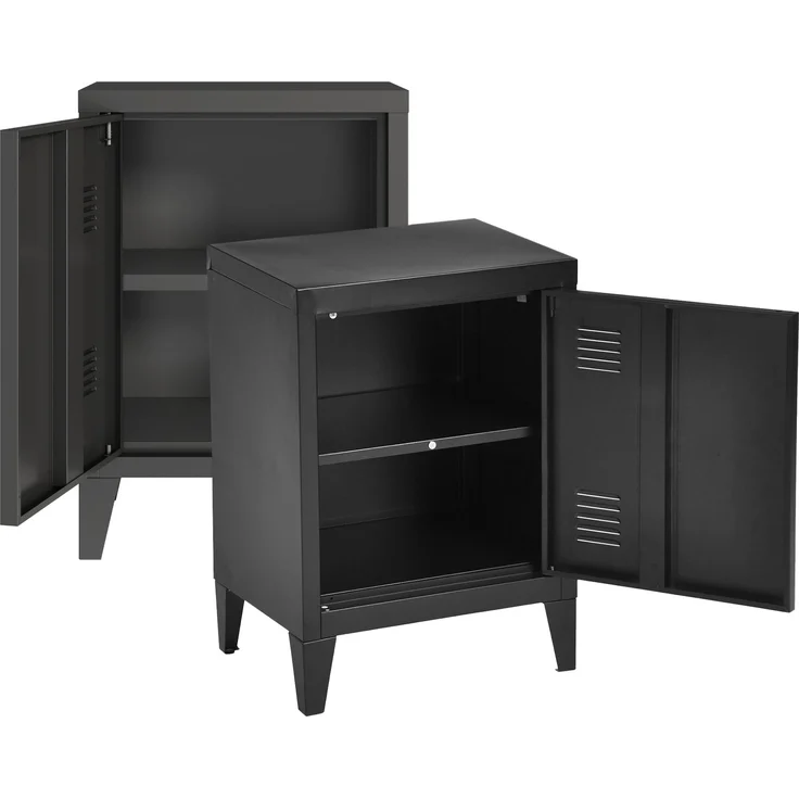 Nachtschrank Inari 2er Set Türgriff rechts und links Schwarz [en. casa] – Bild 6