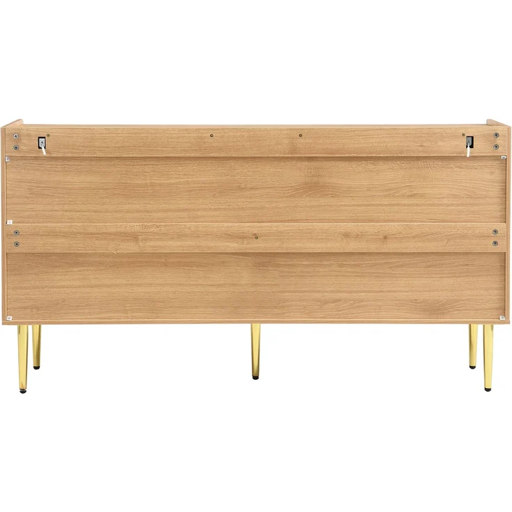 ZUBALIYA Sideboard 140x38x75 cm, aus MDF, Natur – Bild 18