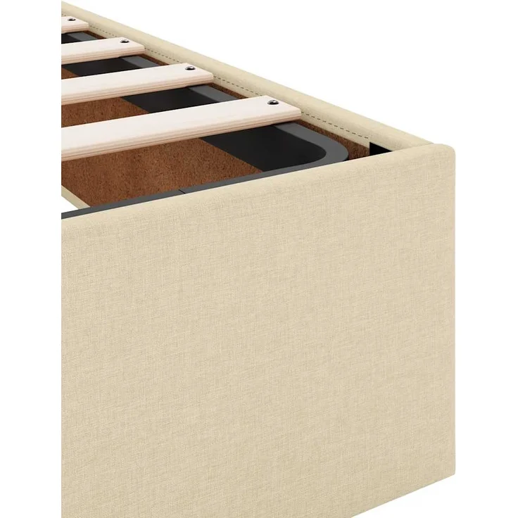 vidaXL Ottoman-Bett ohne Matratze Creme 140x190 cm Stoff 3310880 – Bild 10