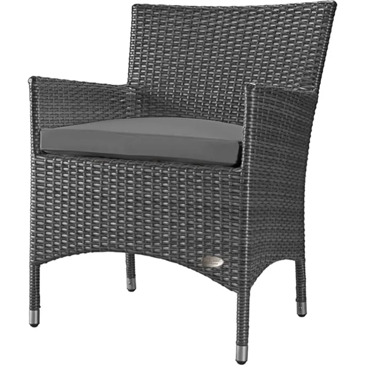 XXXL Rattan Stuhl Trento, Farbe Grau-Silber