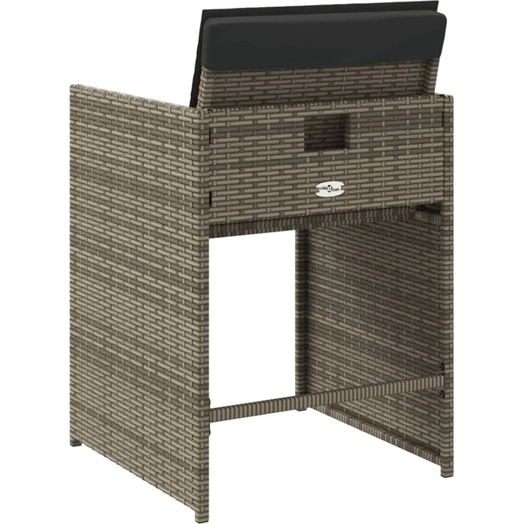 vidaXL Gartenstühle mit Kissen 4 Stk. Grau Poly Rattan 4007457 – Bild 7