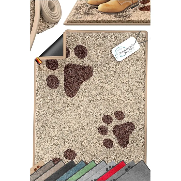 KESSER® Schmutzfangmatte, rutschfeste Fußmatte für Innen- & Außenbereich, waschbar, wetterfest, Taupe / Grau, 50x80cm