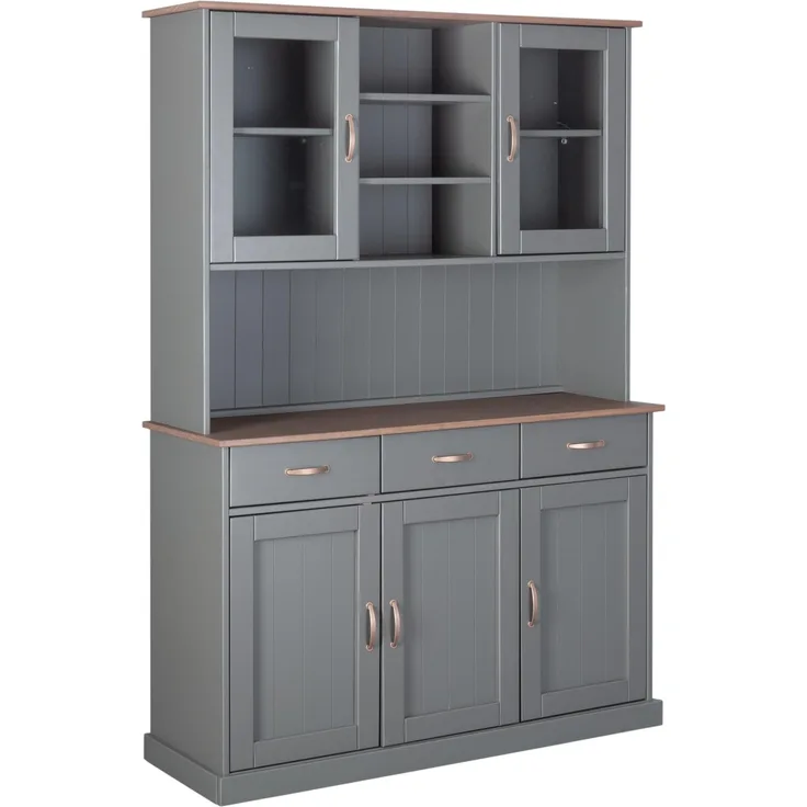 Buffet >Luzerna< (BxHxT 131 x 190 x 45 cm) in Grau/Sepia-braun