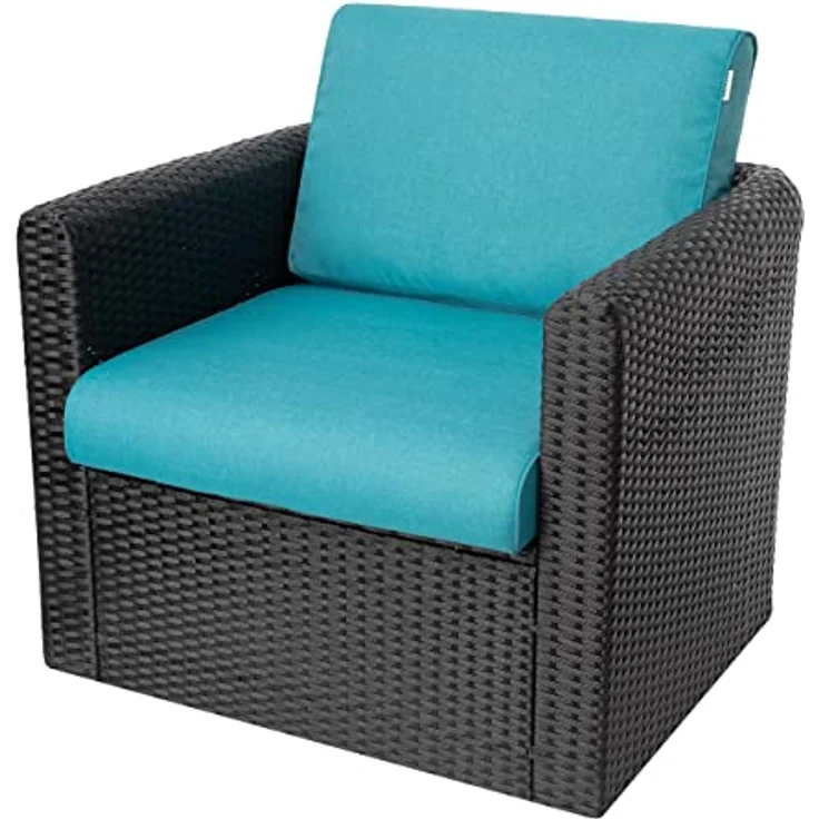 Bjird Sitzkissen Polsterauflagen für Rattanmöbel - 2-teilig (Sitz + Rückenlehne), Kissen für Gartenmöbel / Stühle - Indoor & Outdoor - Anti-Rutsch – Bild 3