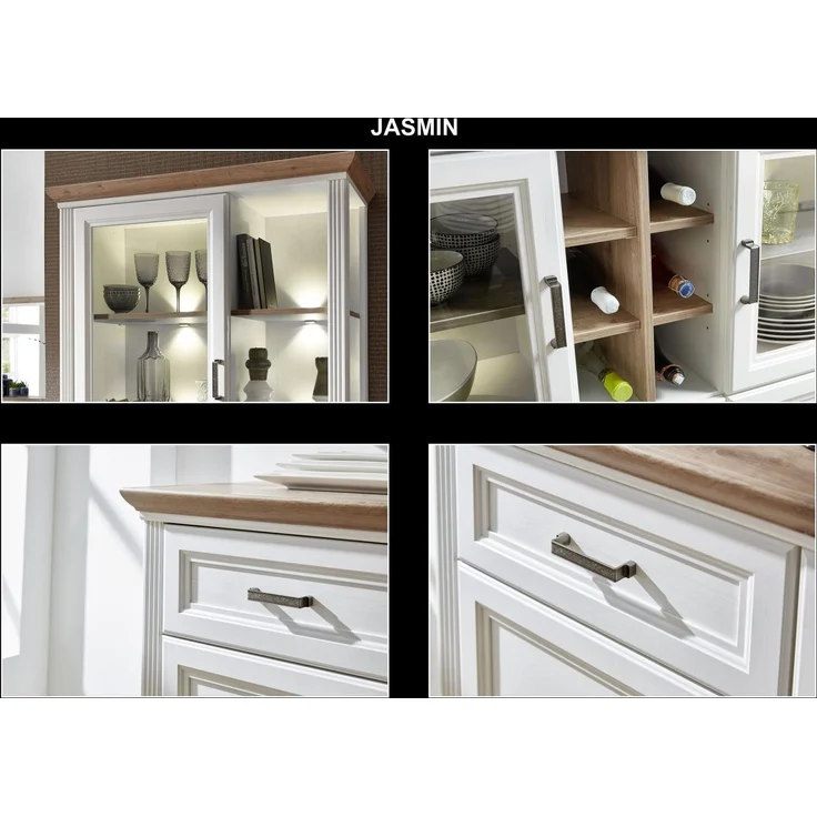 InnoStyle Buffet Geschirrschrank JASMIN Pinie weiß Nachbildung 166x48x205 cm – Bild 5