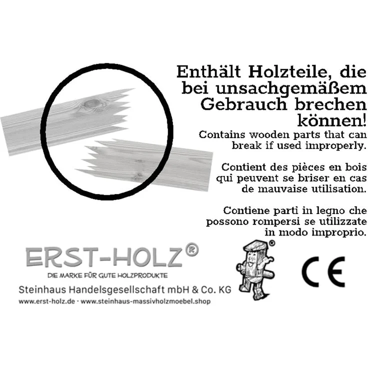 Schwarzer Holzhocker Sitzhocker Kiefer massiv mit Polster V-90.71-41-blackEinzelartikel – Bild 7
