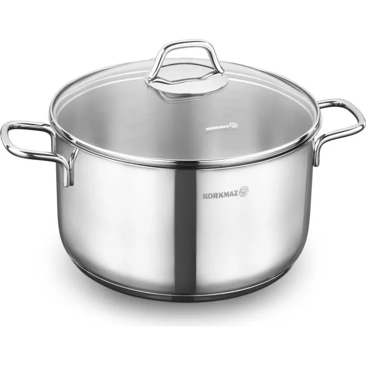Korkmaz Perla Kochtopf aus hochwertigem 18/10-Edelstahl - 22 x 11 cm - 4 Liter – Bild 1