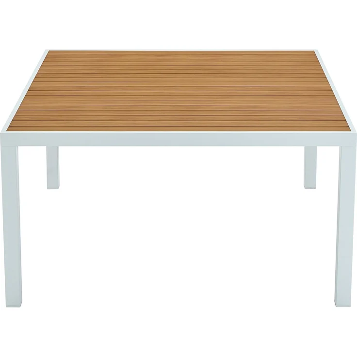 Vente-unique - Garten-Esstisch quadratisch - Aluminium - 140 cm - Holzfarben hell & Weiß - MACILA von MYLIA – Bild 4