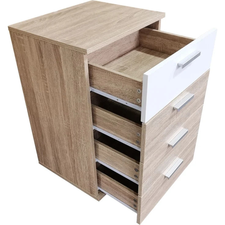 HTI-Line Nachtkommode Nachtschrank Nina mit 4 Schubladen (Stück, 1 St, 1 Nachtschrank ohne Dekoration), Nachttisch Nachtkommode Nachtkonsole – Bild 4