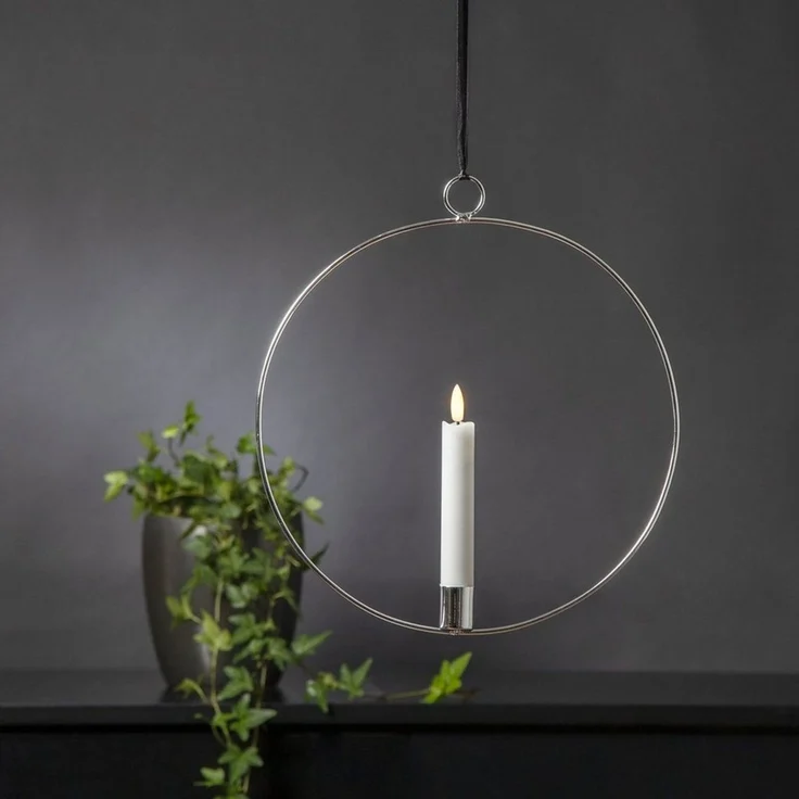 MARELIDA Hängeleuchte Dekoring mit LED Kerze Flamme mit Aufhänger 28,5cm Timer Batterie, LED Classic, warmweiß (2100K bis 3000K) – Bild 1