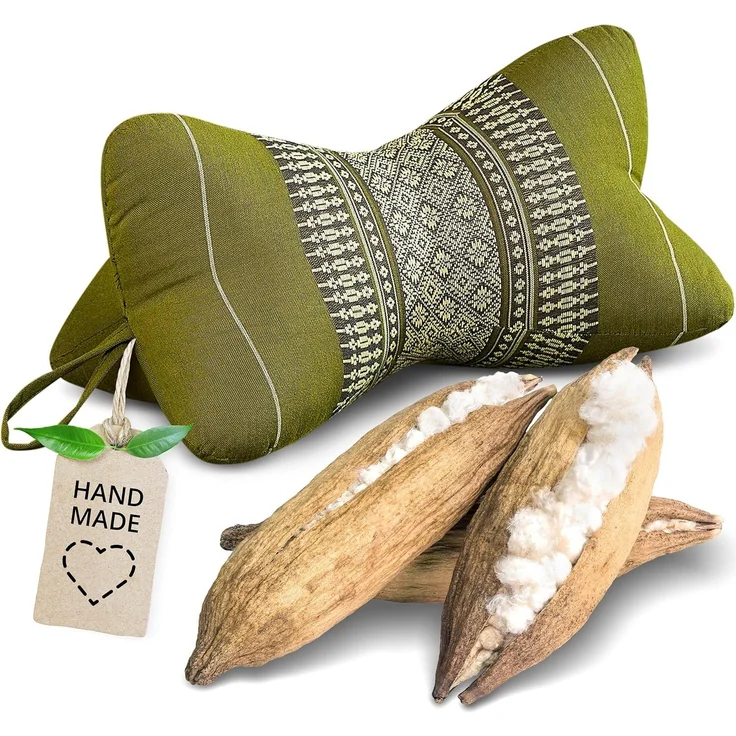 livasia Nackenstützkissen Knochenkissen, vegan und handgefertigt, Ø 15x32cm, Kapok – Bild 1