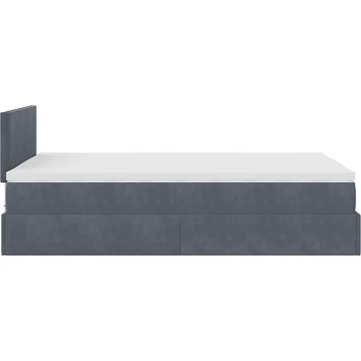 vidaXL Ottomane Bett mit Matratze & LEDs Dunkelgrau 120x190 cm Samt 3312537 – Bild 10