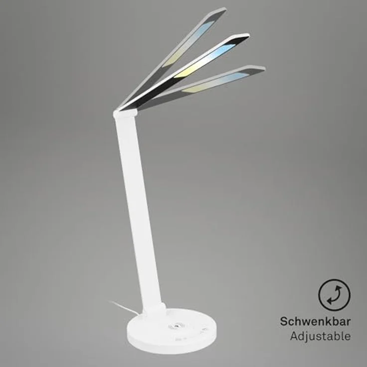 Briloner Cuma LED Schreibtischlampe, Induktive Ladefläche, Dimmbar, Touch, Speicherfunktion, Weiß, Ø18 x 44 cm – Bild 6