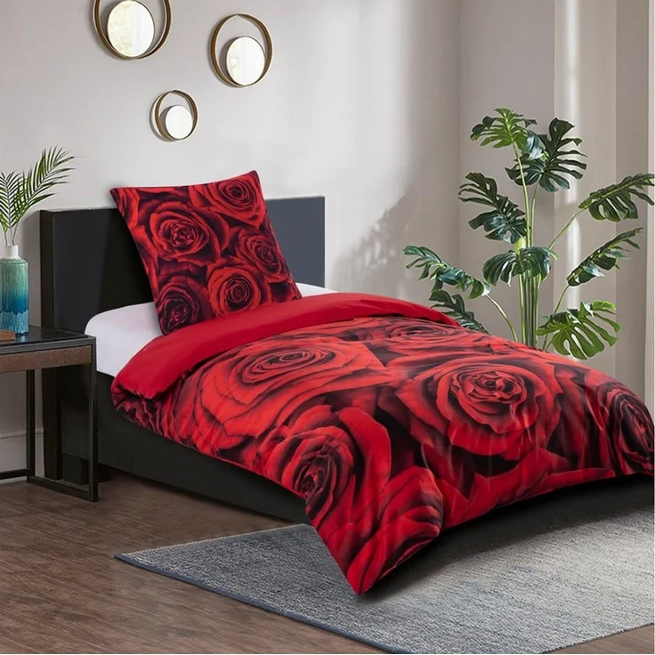 Sanilo Bettwäsche Rosen 135x200 cm, Bettbezug und Kissenbezug, Baumwolle, 4 teilig – Bild 2