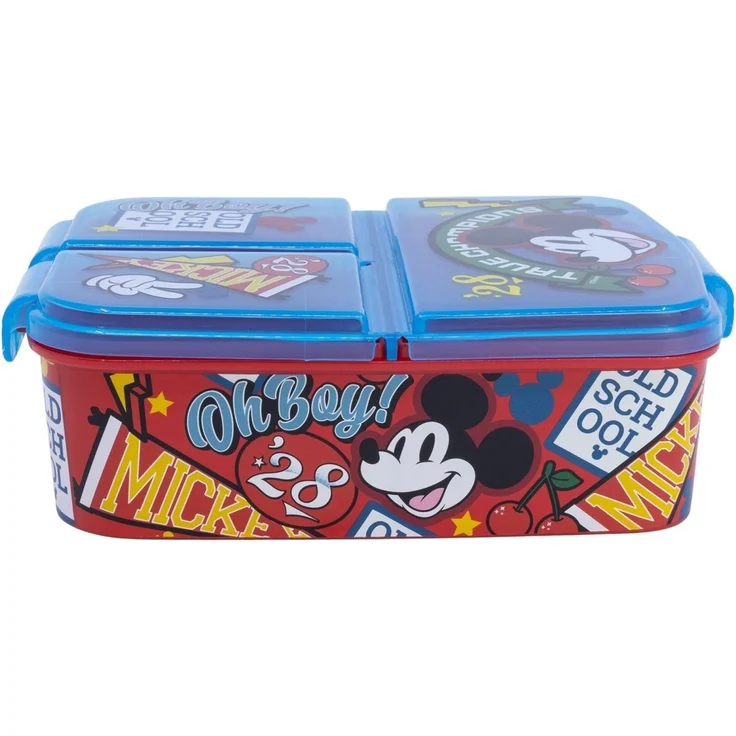 Disney Mickey Mouse Lunchbox Kinder Brotdose mit 3 Fächern Pausenbox – Bild 3