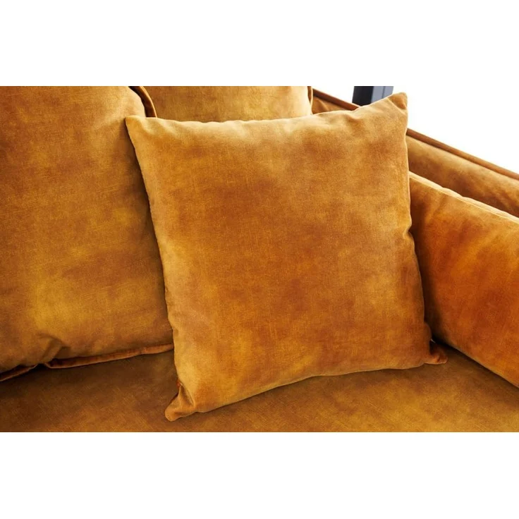 riess-ambiente 3-Sitzer HEAVEN 210cm senfgelb · Hussensofa inkl. Kissen und abnehmbaren Bezug, Einzelartikel 1 Teile, Wohnzimmer-Couch · Samt-Bezug · Federkern-Polsterung · Landhausstil – Bild 6
