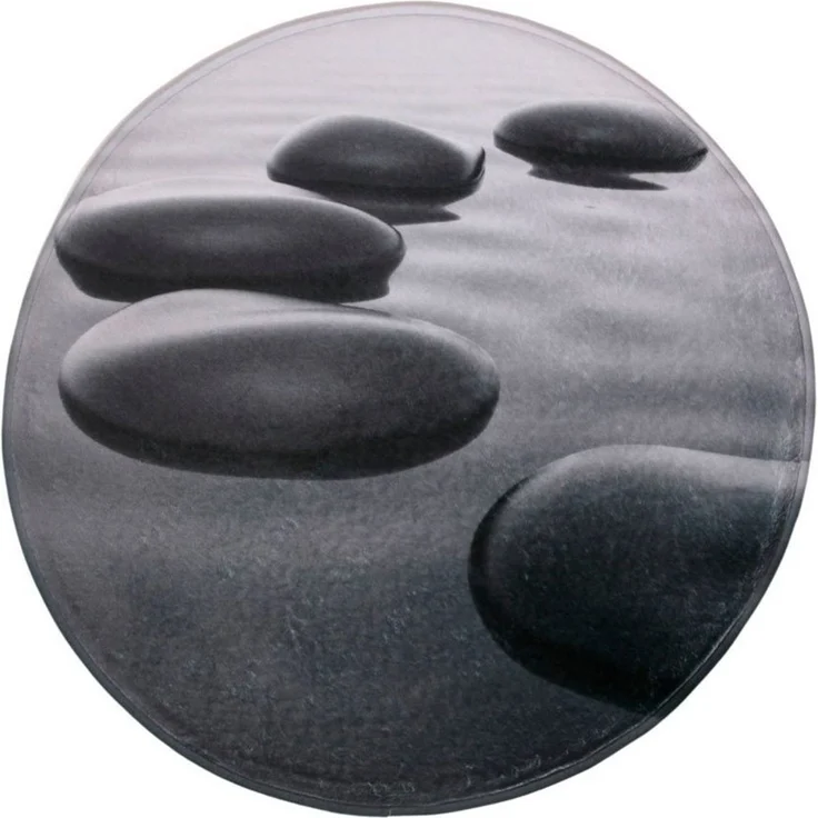 Sanilo Badematte Black Stones, Höhe 15 mm, schnell trocknend, Polyester, rund, Memory Schaum – Bild 1
